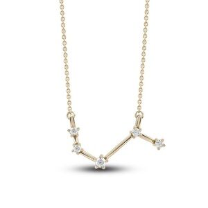 Farrah B. Aries Constellation Pendant crystal on goldtone chain necklace